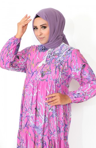 Grote Maat Viscosejurk Met Patroon 1901-01 Dusty Rose 1901-01