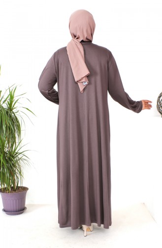 Robe Coton Peigné Imprimé Pierre Grande Taille 4932-04 Marron 4932-04