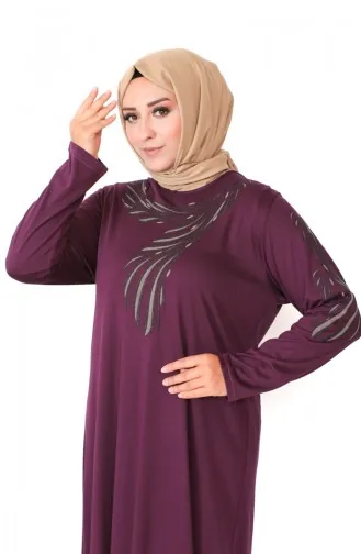 Robe Coton Peigné Grande Taille 4944-01 Prune 4944-01