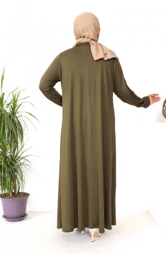 Plus Size Combed Cotton Dress 4944-02 Khaki 4944-02