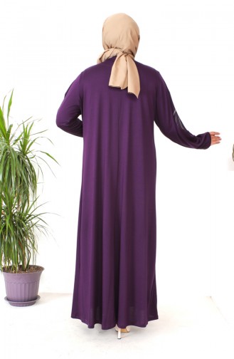 Plus Size Combed Cotton Dress 4944-03 Purple 4944-03