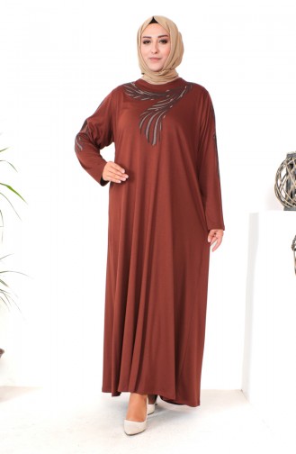 Großes Kleid Aus Gekämmter Baumwolle 4944-05 Hellbraun 4944-05