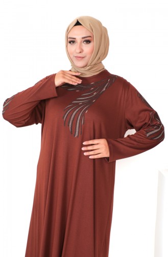 Großes Kleid Aus Gekämmter Baumwolle 4944-05 Hellbraun 4944-05