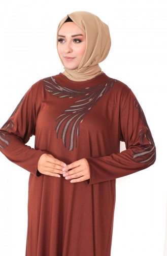 Großes Kleid Aus Gekämmter Baumwolle 4944-05 Hellbraun 4944-05