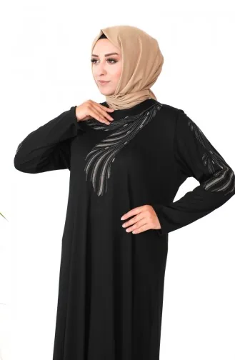 Robe Coton Peigné Grande Taille 4944-06 Noir 4944-06