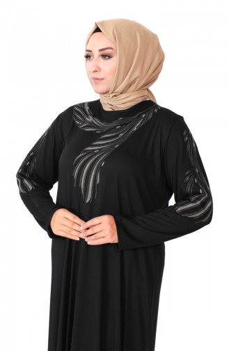 Großes Kleid Aus Gekämmter Baumwolle 4944-06 Schwarz 4944-06