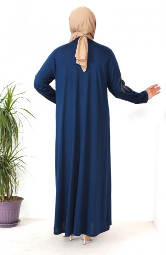 Kleid Aus Gekämmter Baumwolle In Großen Größen 4944-07 Indigo 4944-07