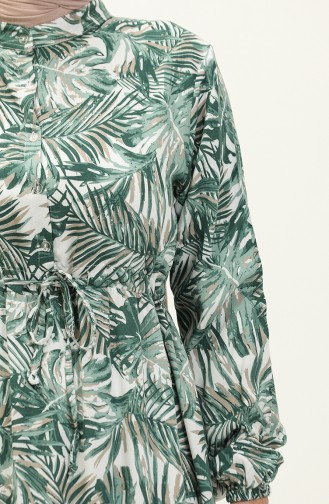 Viscose-jurk Met Palmboompatroon 0231-03 Groen 0231-03