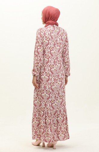 Patterned Viscose Dress 0232-01 Dusty Rose 0232-01