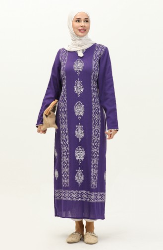 Şile Fabric Long Tunic 0062-07 Purple 0062-07