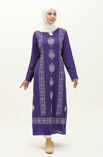 Şile Fabric Long Tunic 0062-07 Purple 0062-07