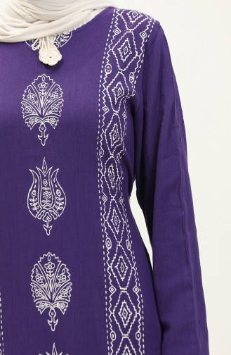 Şile Fabric Long Tunic 0062-07 Purple 0062-07