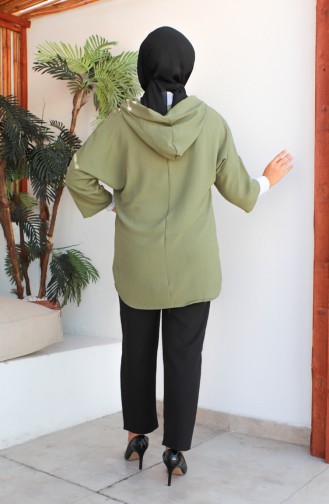 Plus Size Hooded Tunic 1301-03 Khaki 1301-03