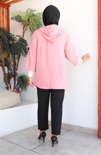 Plus Size Hooded Tunic 1301-05 Powder 1301-05