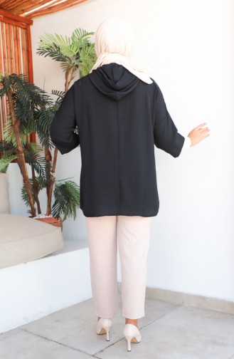 Plus Size Hooded Tunic 1301-06 Black 1301-06