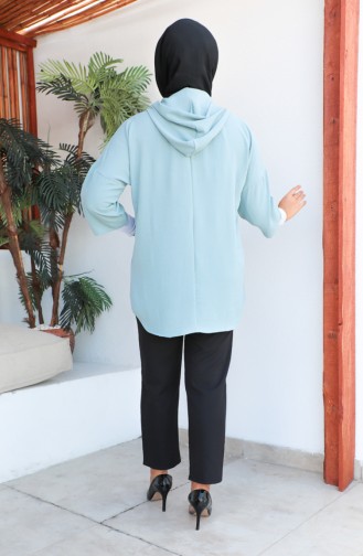 Plus Size Hooded Tunic 1301-07 Green 1301-07