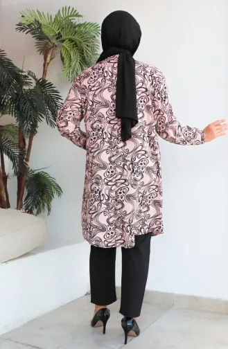 تونيك فيسكوز منقوش مقاس كبير 1401-06 بودرا 1401-06