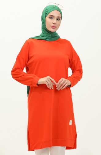 Yırtmaçlı Spor Tunik 0065-03 Oranj