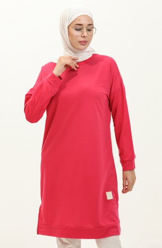 Yırtmaçlı Spor Tunik 0065-04 Fuşya