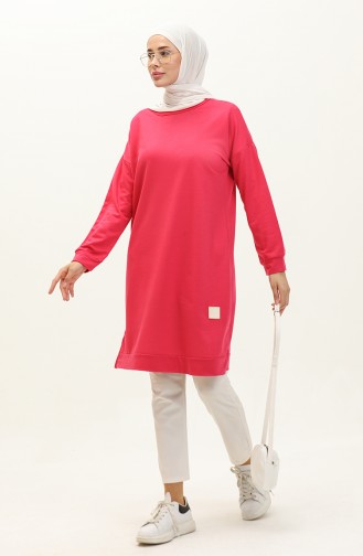 Yırtmaçlı Spor Tunik 0065-04 Fuşya