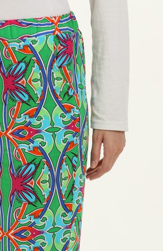 Patterned Viscose Trousers 0143-06 Green Sax 0143-06