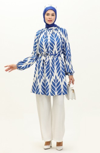 Leaf Patterned Tunic Trousers Double Suit 0230-02 Saks White 0230-02