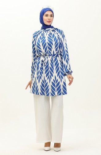 Leaf Patterned Tunic Trousers Double Suit 0230-02 Saks White 0230-02
