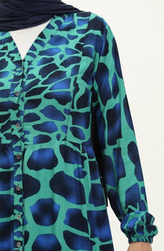 Robe Viscose Garnie De Couleurs 0146-03 Vert Saks 0146-03