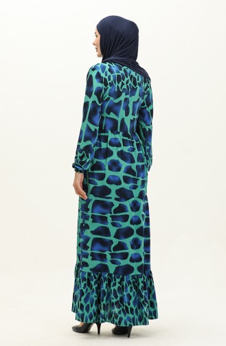 Robe Viscose Garnie De Couleurs 0146-03 Vert Saks 0146-03