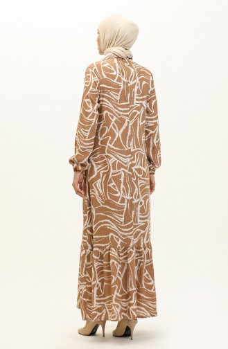 Gemustertes Viskosekleid 0151-02 Nerz 0151-02