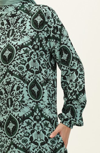 Robe Viscose à Motifs 0235-03 Vert 0235-03