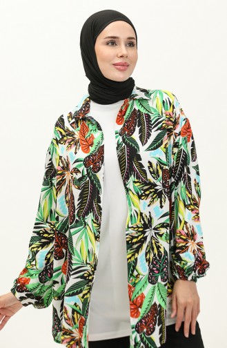 Viscose Tuniek Met Patroon 0142-01 Zwart Groen 0142-01