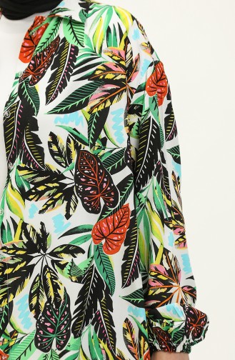 Viscose Tuniek Met Patroon 0142-01 Zwart Groen 0142-01