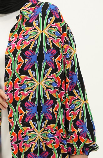 Tunique Viscose A Motifs 0142-05 Noir Fuchsia 0142-05