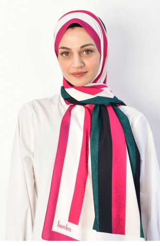 Importierter Medine-Seidenschal Mit Streifenmuster Fuchsia Medinedigital00 0101 2182