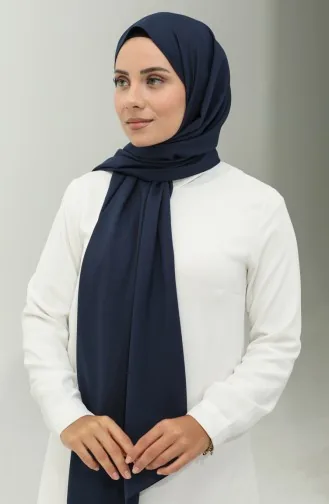 المدينة المنورة شال حرير بتصميم سادة 2027-22 لون كحلي 2027-22