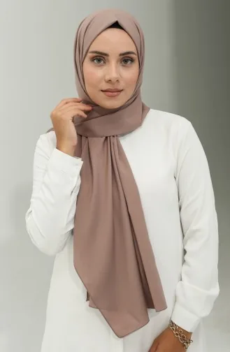 شال المدينة المنورة حرير بتصميم سادة 2027-26 لون مينك داكن 2027-26
