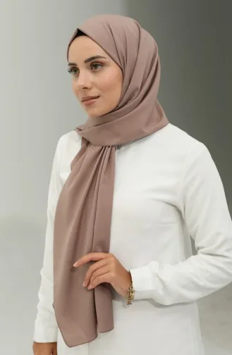 شال المدينة المنورة حرير بتصميم سادة 2027-26 لون مينك داكن 2027-26