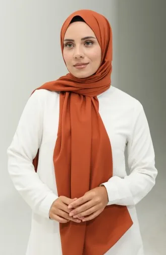 المدينة المنورة شال حرير سادة 2027-29 لون قرميدي 2027-29