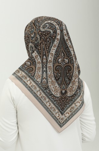 Karaca Desenli Şifon Eşarp 81020-11 Taş Açık Mavi