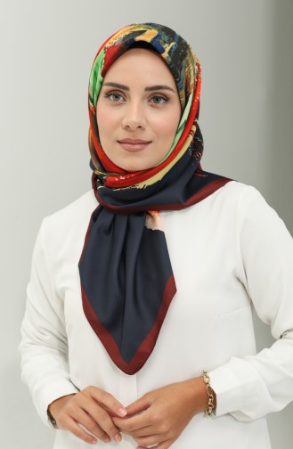 Karaca Patterned Scarf 81023-03 Claret Red Black 81023-03