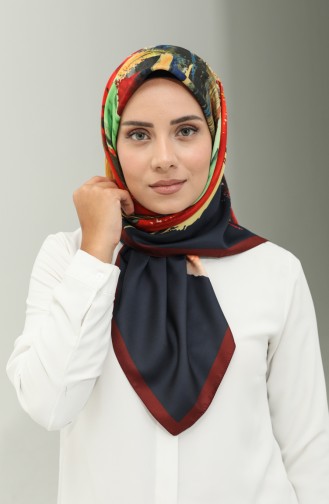 Karaca Patterned Scarf 81023-03 Claret Red Black 81023-03