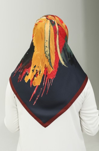Karaca Patterned Scarf 81023-03 Claret Red Black 81023-03