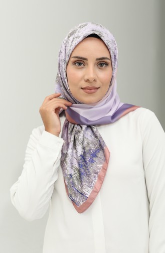 إيشارب منقوش كاراجا  81025-05 بودرا بنفسجي فاتح 81025-05
