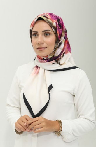 Karaca-patroon Sjaal 81026-03 Zwart Crème 81026-03