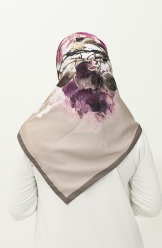 Karaca Patterned Scarf 81026-04 Dark Beige Beige 81026-04