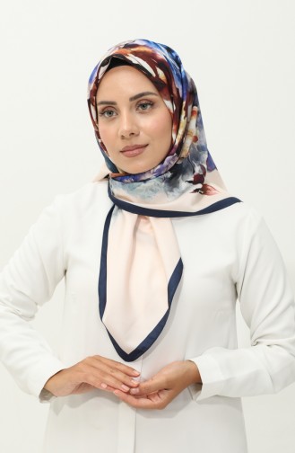Karaca Patterned Scarf 81026-06 Powder Dark Blue 81026-06