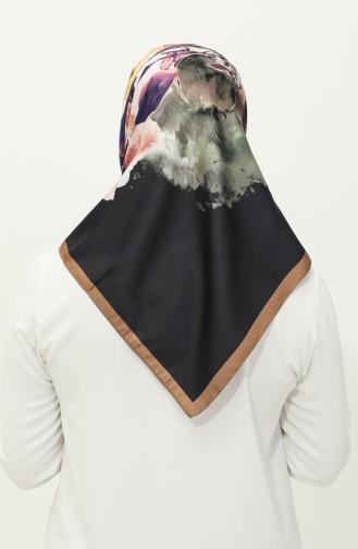 Karaca Desenli Eşarp 81026-07 Hardal Siyah