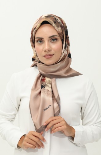 Karaca Print Scarf 81026-11 Dark Brown Light Brown 81026-11