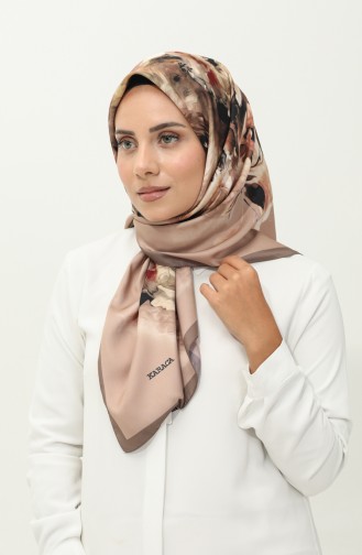 Karaca Print Scarf 81026-11 Dark Brown Light Brown 81026-11